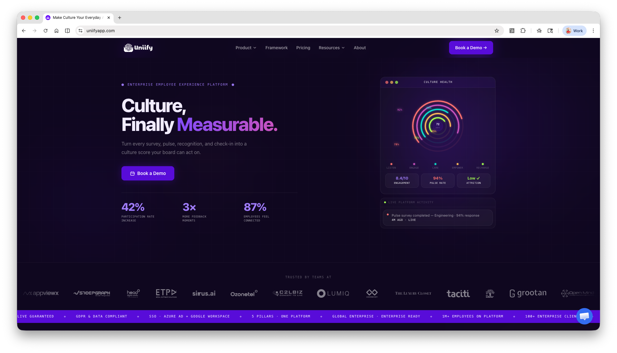 Uniify product screenshot